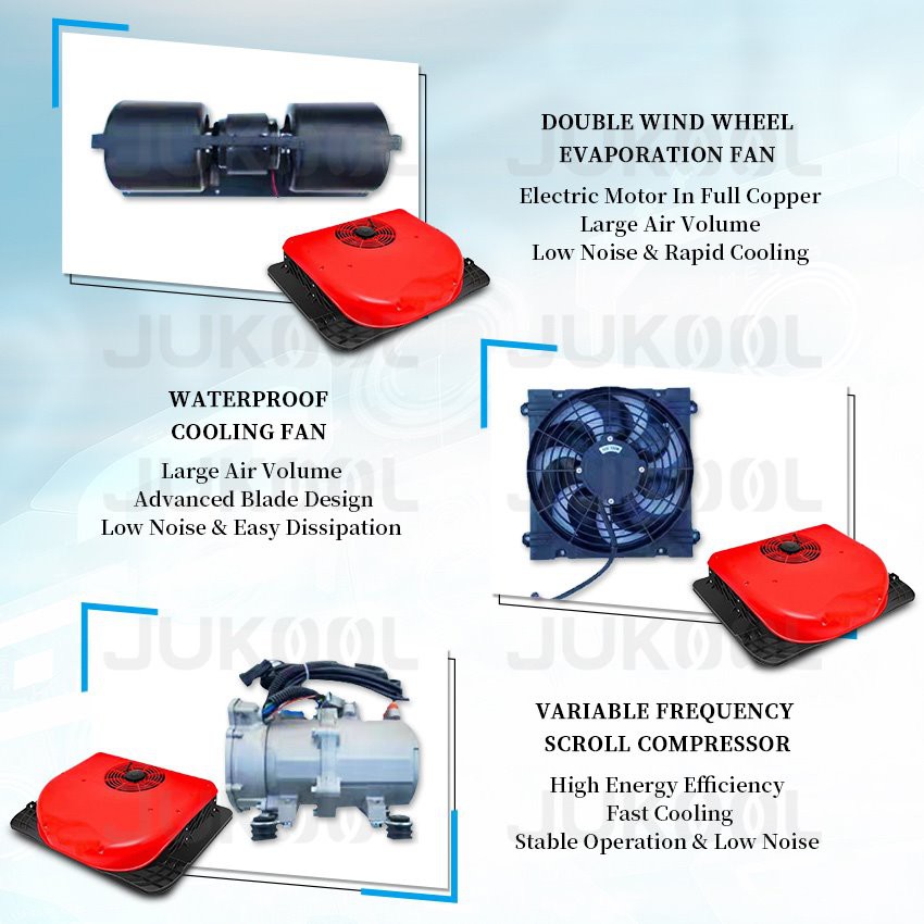 Detail of 24v truck roof mounted air conditioner